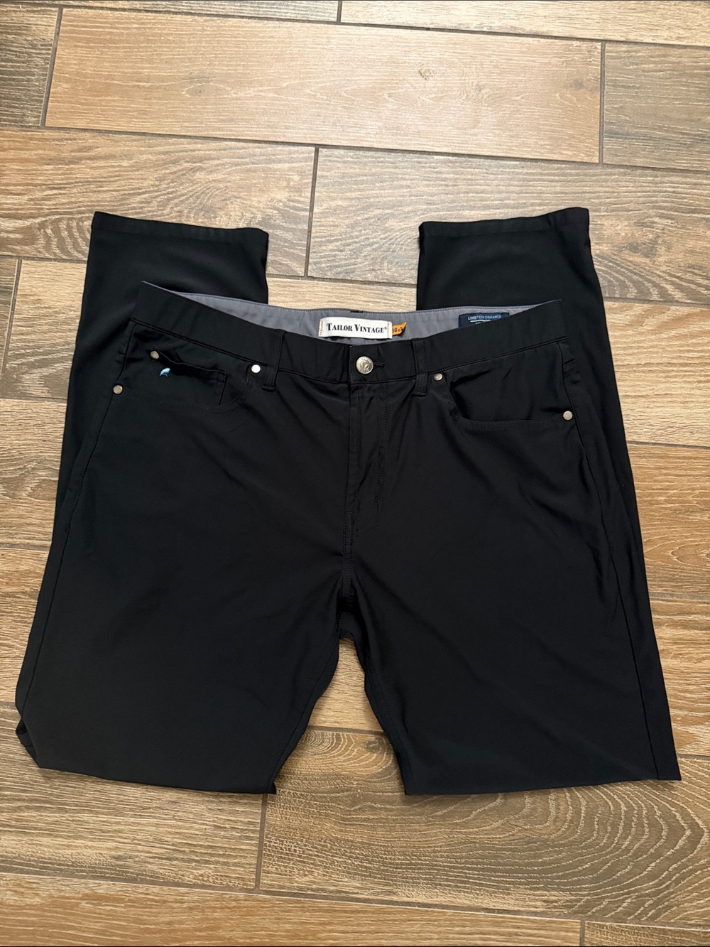 Tailor Vintage Men's Black Straight-Leg Pants - 36x32
